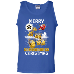 Vanderbilt Commodores Ugly Christmas Sweaters Minions Santa Claus Merry Christmas Tank Top - The White Eagles