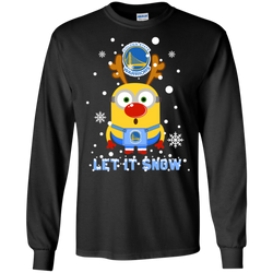 Minion Golden State Warriors Ugly Christmas Sweaters Let It Snow LS Cotton T-Shirt - The White Eagles