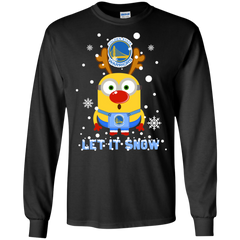 Minion Golden State Warriors Ugly Christmas Sweaters Let It Snow LS Cotton T-Shirt - The White Eagles