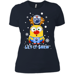 Minion Edmonton Oilers Ugly Christmas Sweaters Let It Snow Ladies' Shirt - The White Eagles