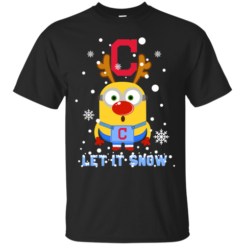 Minion Cleveland Indians  Ugly Christmas Sweaters Let It Snow Cotton T-Shirt - The White Eagles