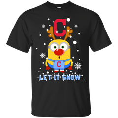 Minion Cleveland Indians  Ugly Christmas Sweaters Let It Snow Cotton T-Shirt - The White Eagles