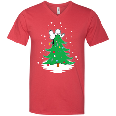 Snoopy Tree Christmas The Peanuts Movie Men's V-Neck T-Shirt - The White Eagles