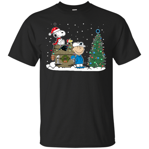 Carolina Panthers Snoopy The Peanuts Ugly Christmas Sweater  Super Bowl Cotton T-Shirt - The White Eagles