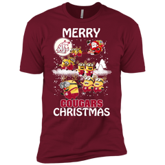 Washington State Cougars Ugly Christmas Sweaters Minions Santa Claus Merry Christmas Men's Sleeve Shirt - The White Eagles
