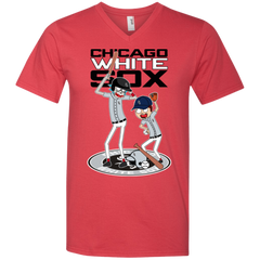Chicago White Sox Baseball Rick And Morty Men's V-Neck T-Shirt - The White Eagles