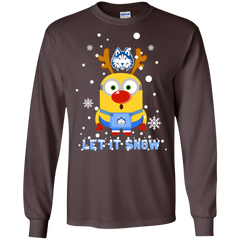Minion Houston Baptist Huskies Ugly Christmas Sweaters Let It Snow LS Cotton T-Shirt - The White Eagles