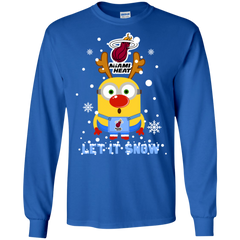Minion Miami Heat Ugly Christmas Sweaters Let It Snow LS Cotton T-Shirt - The White Eagles
