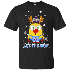 Minion Alcorn State Braves Ugly Christmas Sweaters Let It Snow Cotton T-Shirt - The White Eagles