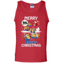 Ucla Bruins Ugly Christmas Sweaters Minions Santa Claus Merry Christmas Tank Top - The White Eagles