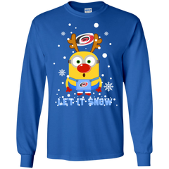 Minion Carolina Hurricanes  Ugly Christmas Sweaters Let It Snow LS Cotton T-Shirt - The White Eagles