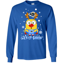 Minion Los Angeles Rams Ugly Christmas Sweaters Let It Snow LS Cotton T-Shirt - The White Eagles
