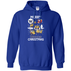 Washington Huskies Ugly Christmas Sweaters Minions Santa Claus Merry Christmas Hoodie - The White Eagles