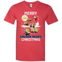 California Golden Bears T Shirts Minions Santa Claus Merry Christmas Men's V-Neck T-Shirt - The White Eagles