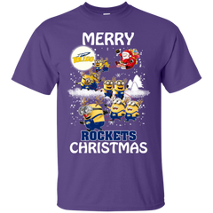 Toledo Rockets Ugly Christmas Sweaters Minions Santa Claus Merry Christmas Cotton T-Shirt - The White Eagles