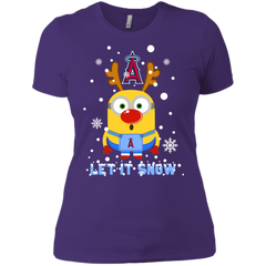 Minion Los Angeles Angels  Ugly Christmas Sweaters Let It Snow Ladies' Shirt - The White Eagles