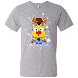 Minion Brown Bears Ugly Christmas Sweaters Let It Snow Men's V-Neck T-Shirt - The White Eagles