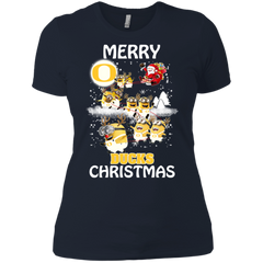 Oregon Ducks Ugly Christmas Sweaters Minions Santa Claus Merry Christmas Ladies' Shirt - The White Eagles