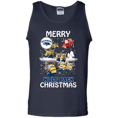 Nevada Wolf Pack Ugly Christmas Sweaters Minions Santa Claus Merry Christmas Tank Top - The White Eagles