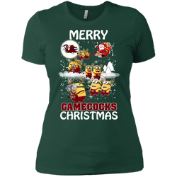 South Carolina Gamecocks Ugly Christmas Sweaters Minions Santa Claus Ladies' Shirt - The White Eagles