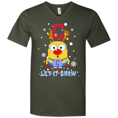 Minion Cleveland Indians  Ugly Christmas Sweaters Let It Snow Men's V-Neck T-Shirt - The White Eagles