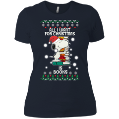 All I Want For Christmas Is Books Snoopy The Peanuts Movie Ladies' Shirt - The White Eagles