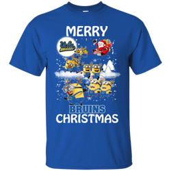 Ucla Bruins Ugly Christmas Sweaters Minions Santa Claus Merry Christmas Cotton T-Shirt - The White Eagles