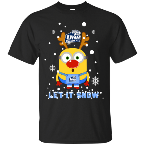 Minion New Hampshire Wildcats Ugly Christmas Sweaters Let It Snow Cotton T-Shirt - The White Eagles