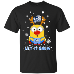 Minion New Hampshire Wildcats Ugly Christmas Sweaters Let It Snow Cotton T-Shirt - The White Eagles