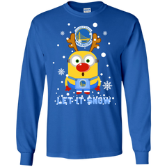 Minion Golden State Warriors Ugly Christmas Sweaters Let It Snow LS Cotton T-Shirt - The White Eagles