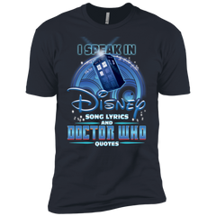 I Speak In Disney Song Lyrics And Doctor Who Quotes Shirt Men's Sleeve Shirt - The White Eagles