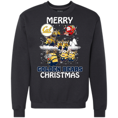 California Golden Bears Ugly Christmas Sweaters Minions Santa Claus Merry Christmas Sweatshirt - The White Eagles