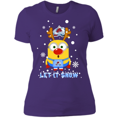 Minion Colorado Avalanche Ugly Christmas Sweaters Let It Snow Ladies' Shirt - The White Eagles