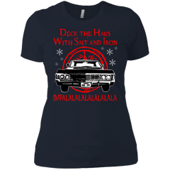 Deck The Halls With Salt And Iron Impala Lalalalalalala Supernatural Ugly Christmas Sweater Ladies' Shirt - The White Eagles