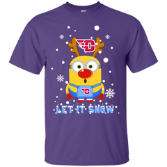 Minion Dayton Flyers Ugly Christmas Sweaters Let It Snow Cotton T-Shirt - The White Eagles