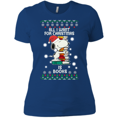 All I Want For Christmas Is Books Snoopy The Peanuts Movie Ladies' Shirt - The White Eagles