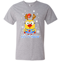Minion Cleveland Browns Ugly Christmas Sweaters Let It Snow Men's V-Neck T-Shirt - The White Eagles