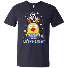 Minion Chicago White Sox  Ugly Christmas Sweaters Let It Snow Men's V-Neck T-Shirt - The White Eagles