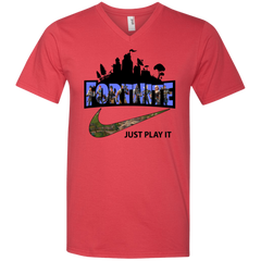 Fortnite Just Play It Nike Logo Men's V-Neck T-Shirt - The White Eagles