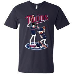 Minnesota Twins Baseball Rick And Morty Men's V-Neck T-Shirt - The White Eagles