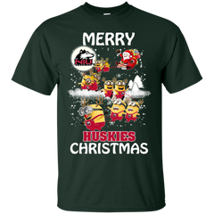 Northern Lllinois Huskies Ugly Christmas Sweaters Minions Santa Claus Merry Christmas Cotton T-Shirt - The White Eagles