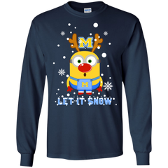 Minion Mcneese State Cowboys Ugly Christmas Sweaters Let It Snow LS Cotton T-Shirt - The White Eagles