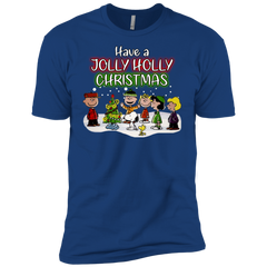 Have A Jolly Holly Christmas The Peanuts Movie Snoopy Charlie Brown Woodstock Men's Sleeve Shirt - The White Eagles