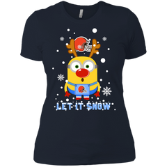 Minion Cleveland Browns Ugly Christmas Sweaters Let It Snow Ladies' Shirt - The White Eagles