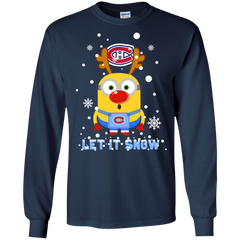 Minion Montréal Canadiens Ugly Christmas Sweaters Let It Snow LS Cotton T-Shirt - The White Eagles