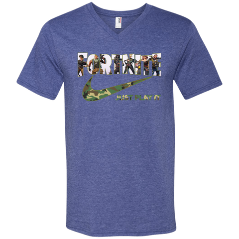 Fortnite Nike Camo Just Play It Shirts Men's V-Neck T-Shirt - The White Eagles