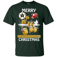 Vanderbilt Commodores Ugly Christmas Sweaters Minions Santa Claus Merry Christmas Cotton T-Shirt - The White Eagles