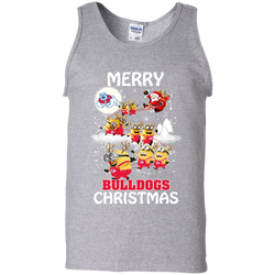 Fresno State Bulldogs Ugly Christmas Sweaters Minions Santa Claus Merry Christmas Tank Top - The White Eagles