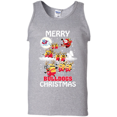 Fresno State Bulldogs Ugly Christmas Sweaters Minions Santa Claus Merry Christmas Tank Top - The White Eagles