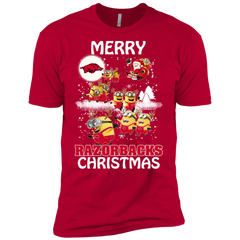 Arkansas Razorback T Shirts Minions Santa Claus Merry Christmas Men's Sleeve Shirt - The White Eagles